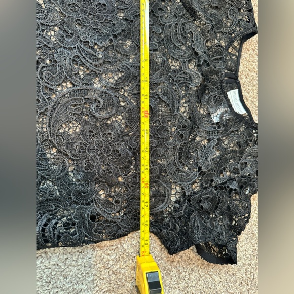 Bisou bisou by Michelle Bohbot black lace top short sleeved - Picture 5 of 7